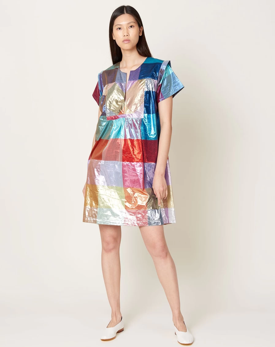 Caron Callahan Gloria Lame Multi Dress - Elegant Metallic Finish Women's Dress