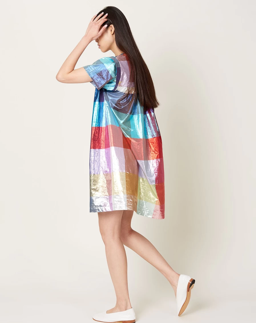 Caron Callahan Gloria Lame Multi Dress - Elegant Metallic Finish Women's Dress
