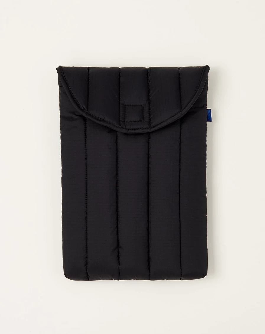 Baggu Black Puffy Laptop Sleeve - Protective & Stylish Laptop Case