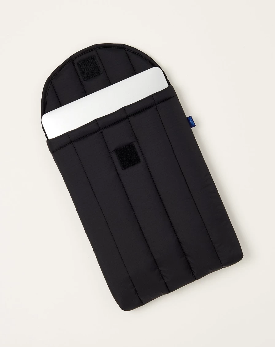 Baggu Black Puffy Laptop Sleeve - Protective & Stylish Laptop Case