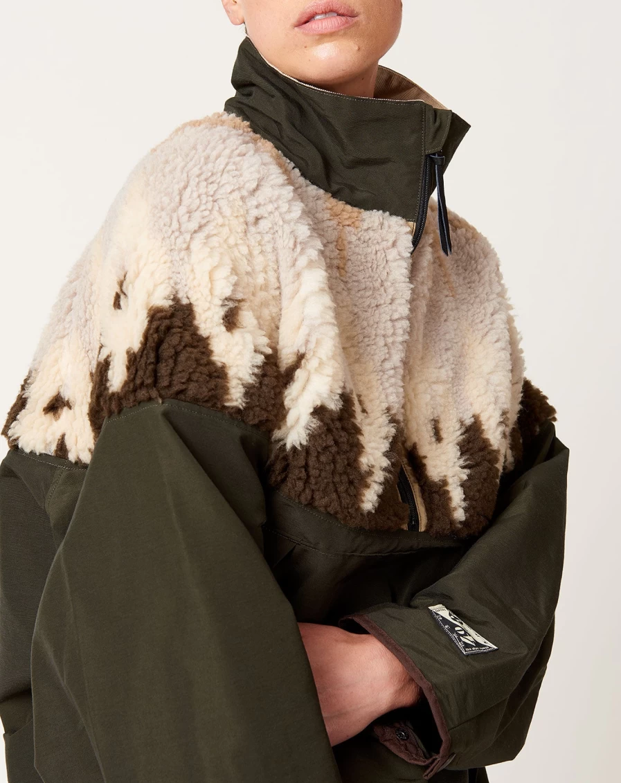 Kapital Nordic Anorak Jacket - 60/40 Cotton Blend & Boa Fleece Insulation
