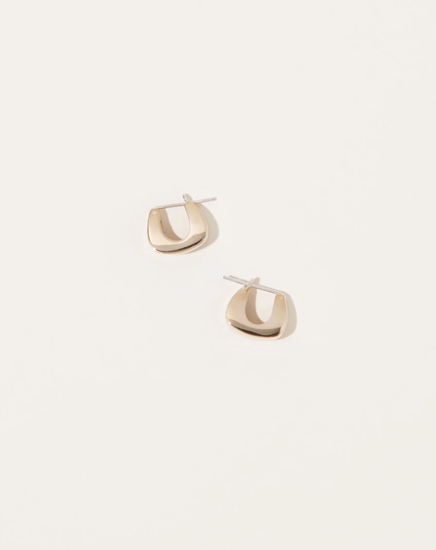 Quarry Brass Proctor Earrings - Classic Brass Hoop Earrings for Women