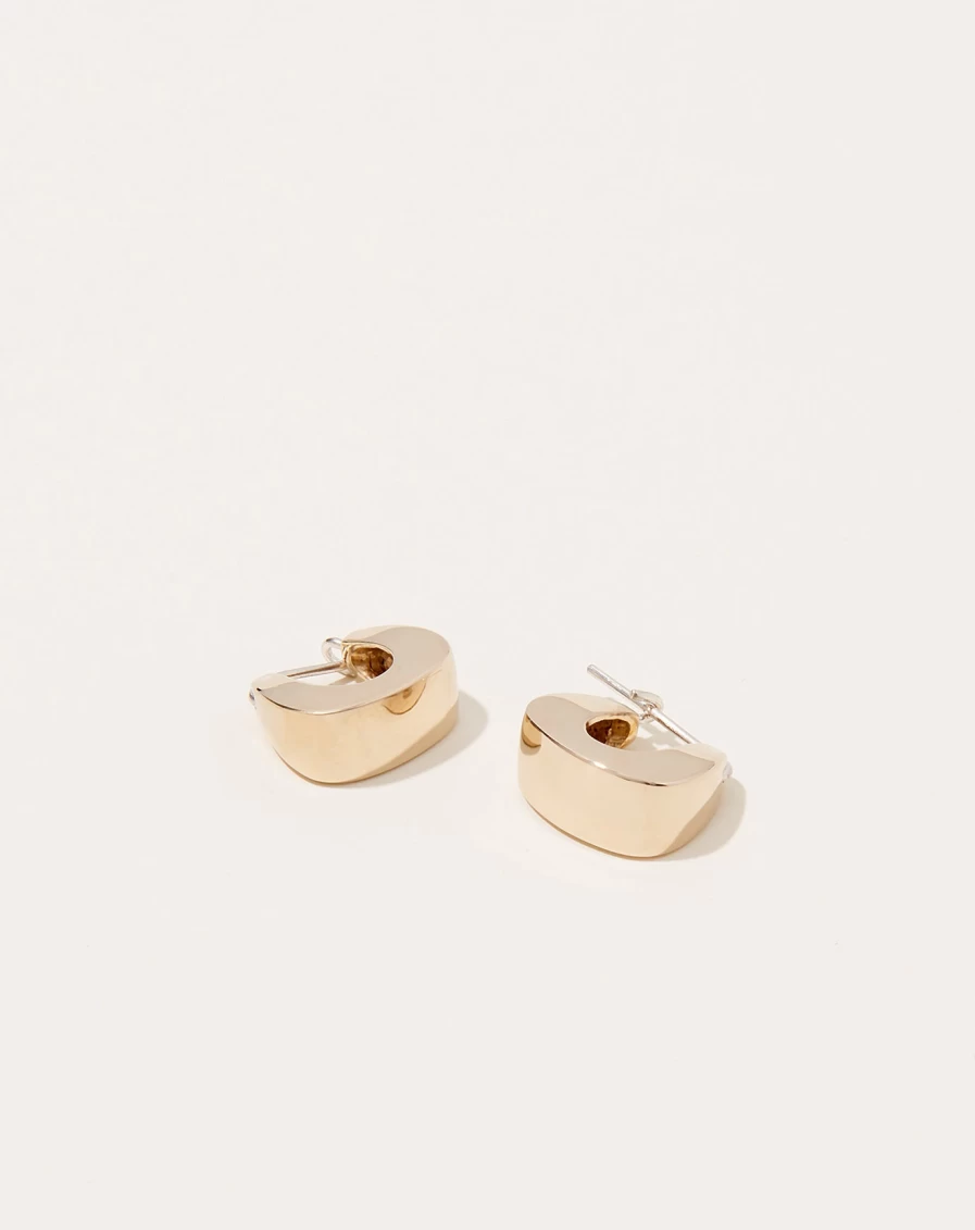 Quarry Brass Proctor Earrings - Classic Brass Hoop Earrings for Women