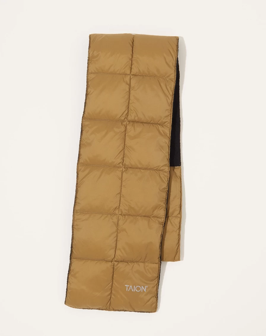 Taion Beige Basic Down Scarf - Lightweight Warm Winter Accessory