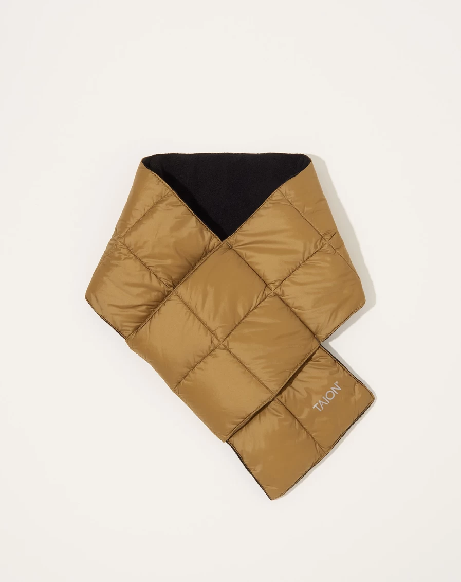 Taion Beige Basic Down Scarf - Lightweight Warm Winter Accessory