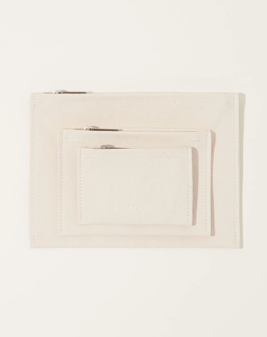 Amiacalva White Washed Canvas Pouch - Eco-Friendly & Stylish Carry All
