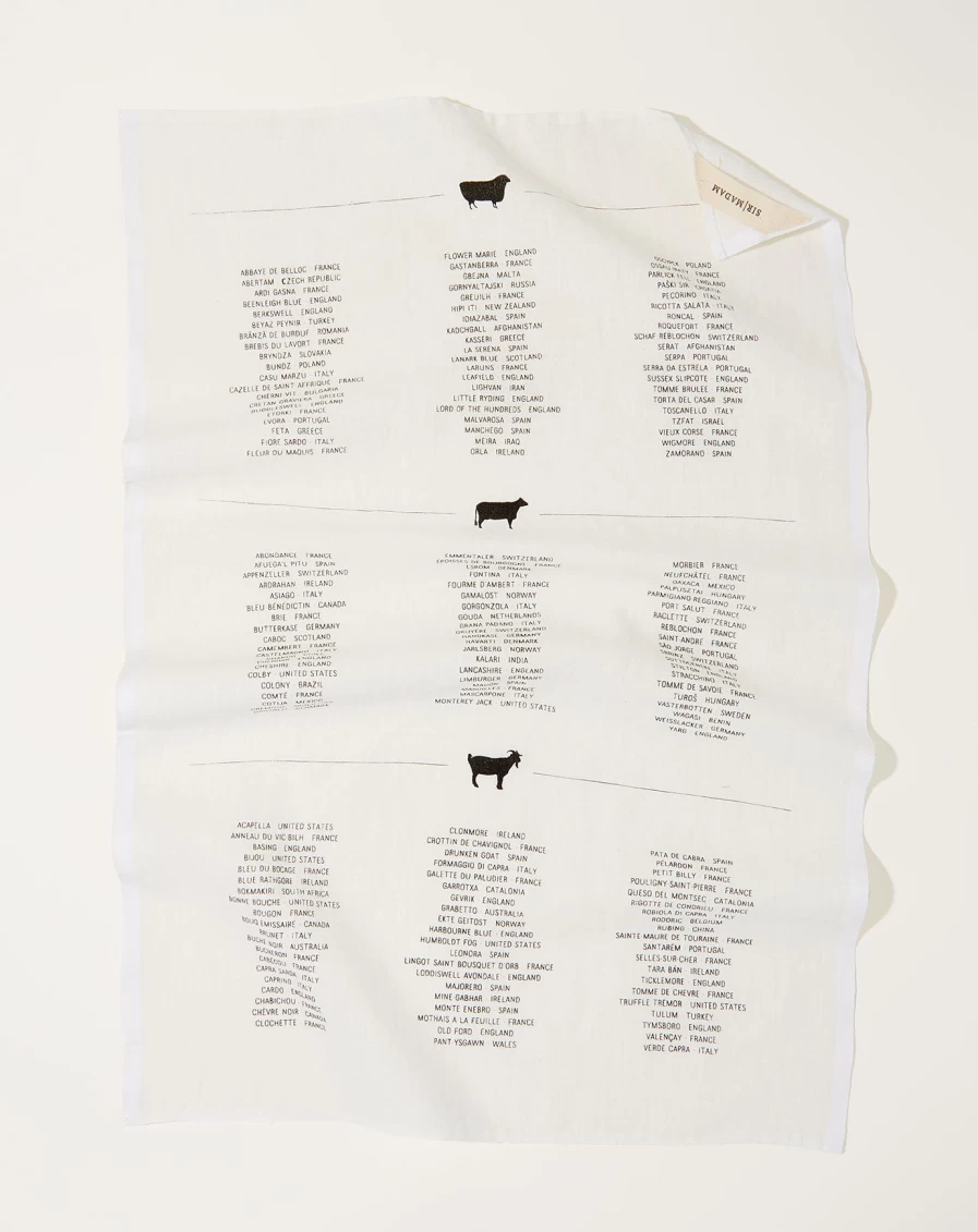 "Sir Madam Cheese Linen Tea Towel - Premium Kitchen Towel for Decor & Drying"