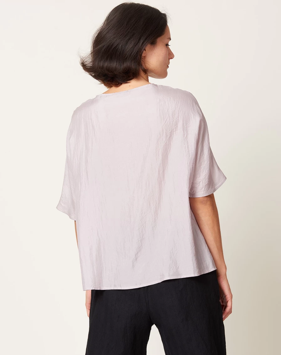 "Apuntob Pink Washed Silk Lightweight Shirt for Women"