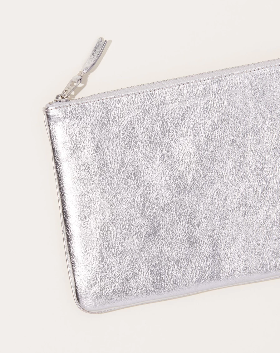 Comme des Garçons Gold Line Silver Zip Wallet Pouch