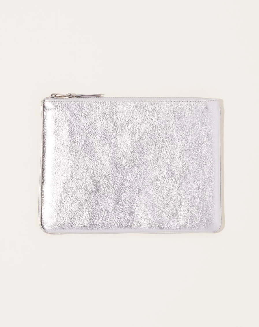 Comme des Garçons Gold Line Silver Zip Wallet Pouch
