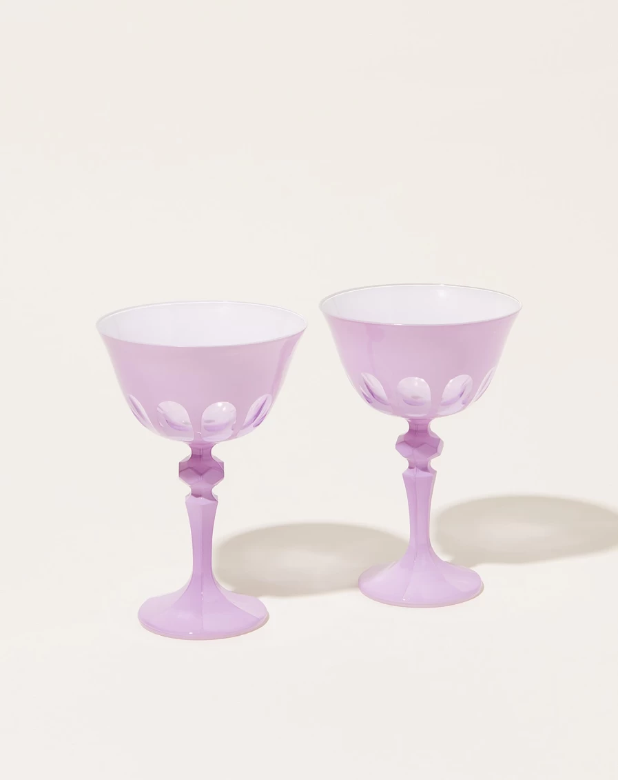 Sir Madam Rialto Lupine Glass Coupe Set - Elegant Drinkware Collection
