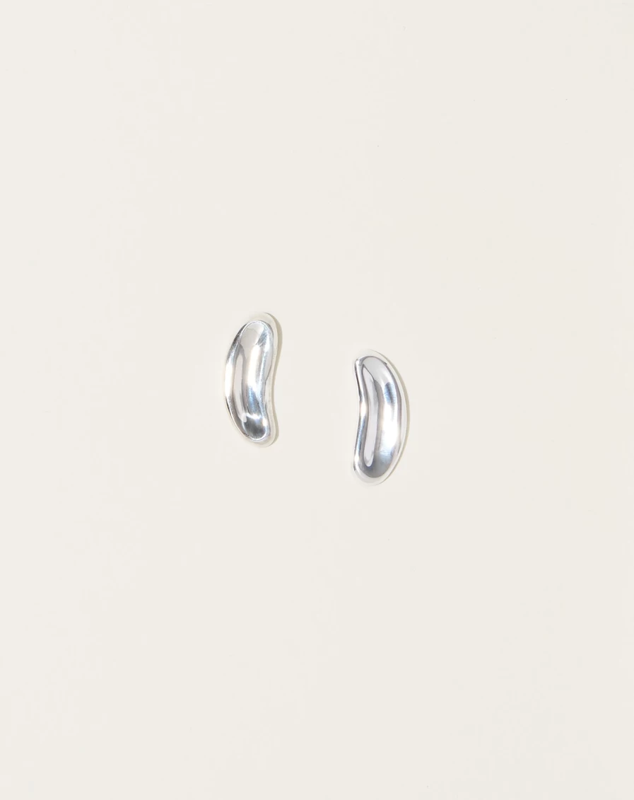 Nathalie Schreckenberg Small Fava Stud Earrings - Minimalist Gold Hoop Earrings for Women