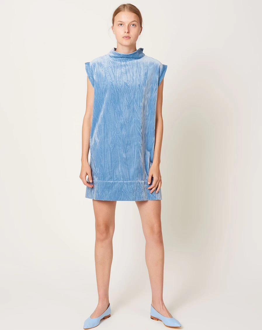 Rachel Comey Ellis Light Blue Velvet Dress | Elegant Women's Fashion