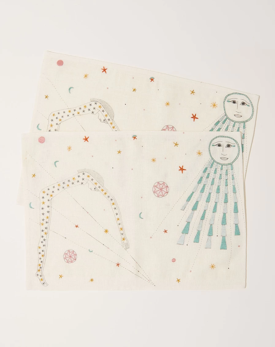 Malaika Stellar Placemat Set - 2 Pack Premium Table Mats for Dining & Decor