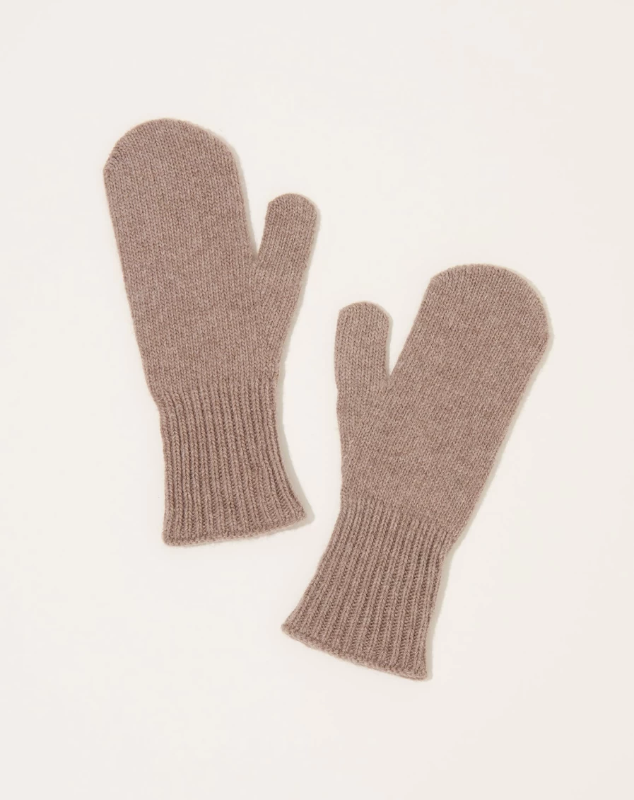 "Skall Studio Cleo Light Brown Mittens – Premium Wool Gloves for Women"