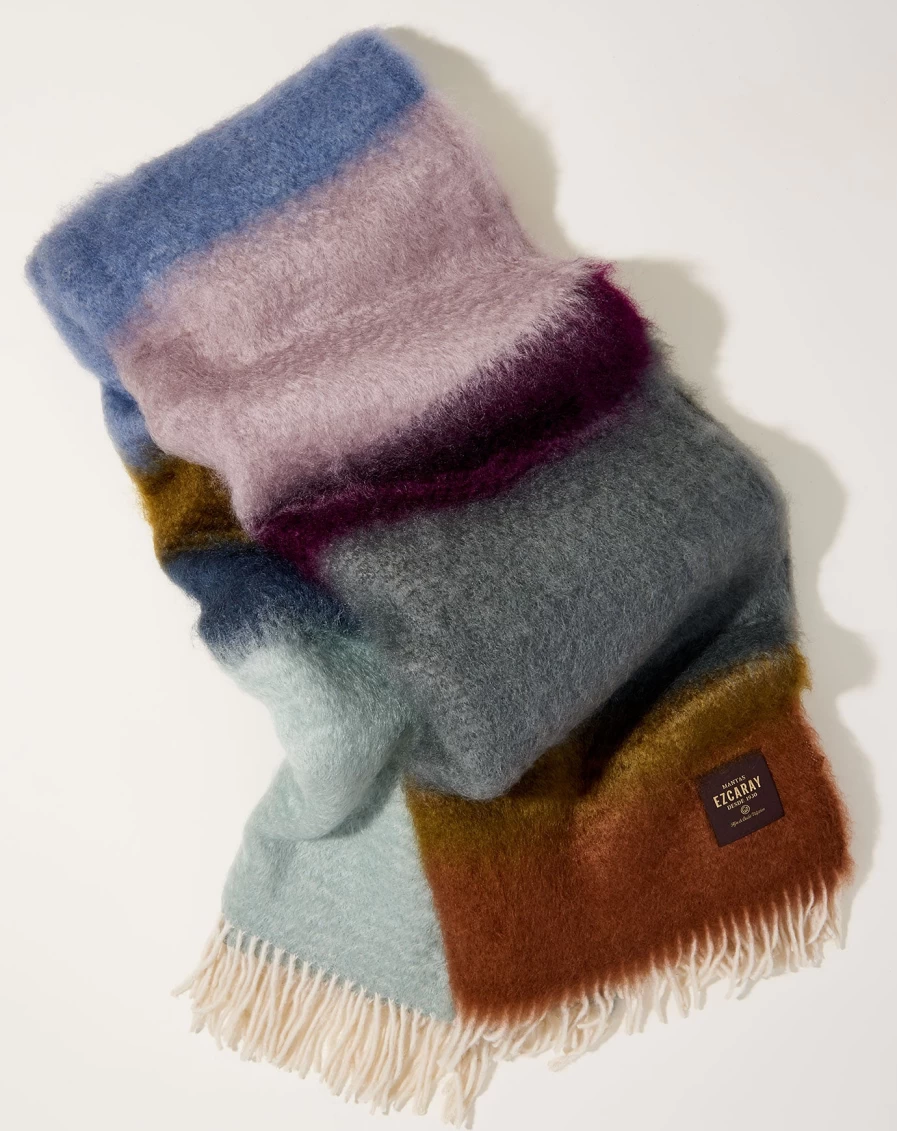 Mantas Ezcaray Matisse Soft Grey Blue Purple Luxury Throw Blanket
