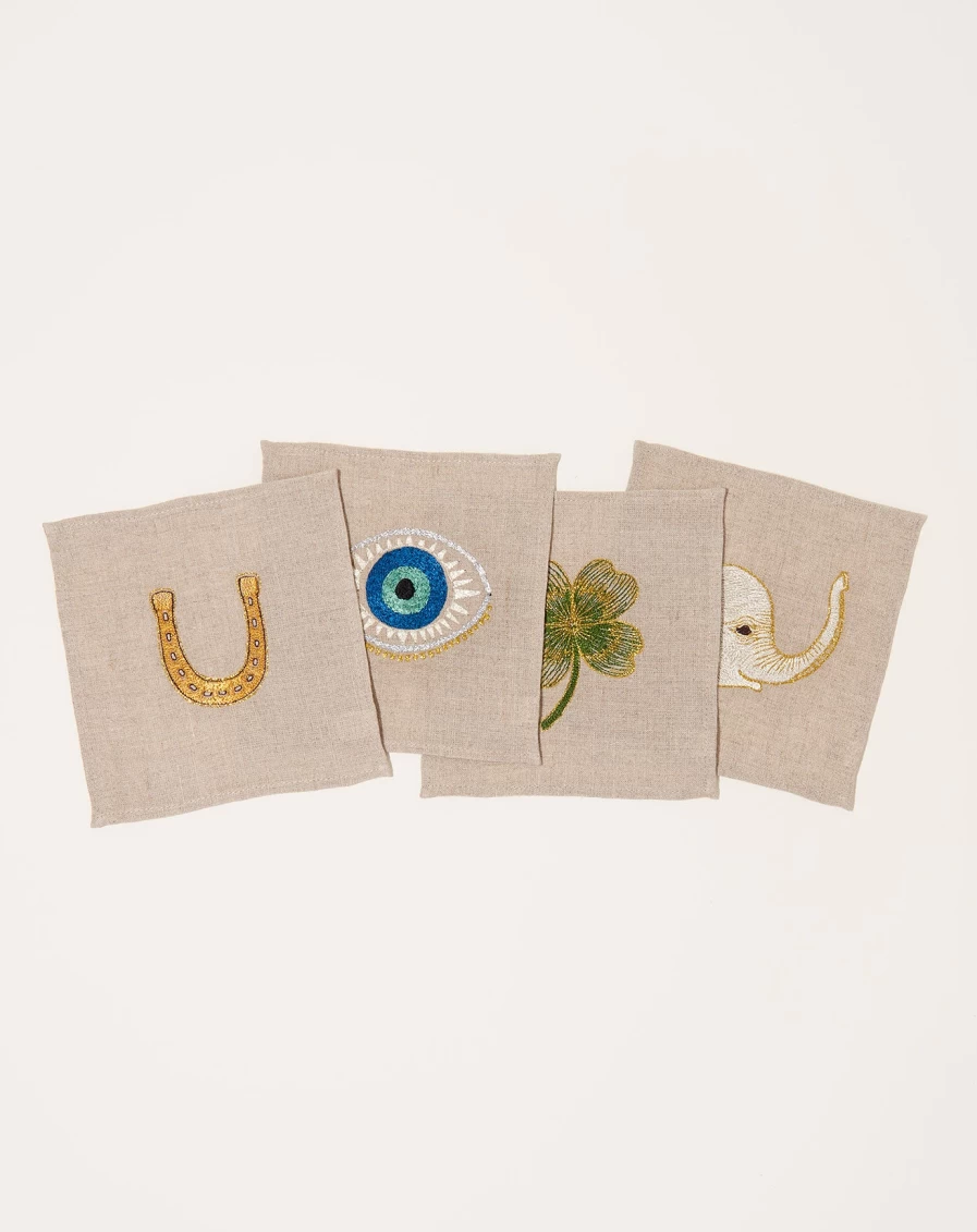 Coral Tusk Good Luck Cocktail Napkins - Premium Printed Paper Napkin Set for Parties & Celebrations