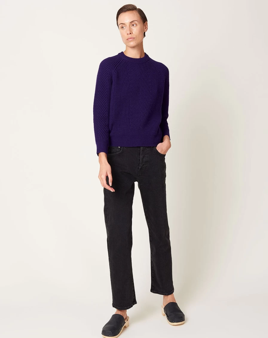 Demylee Women's Chelsea Purple Night Sweater - Soft Knit Pullover Top
