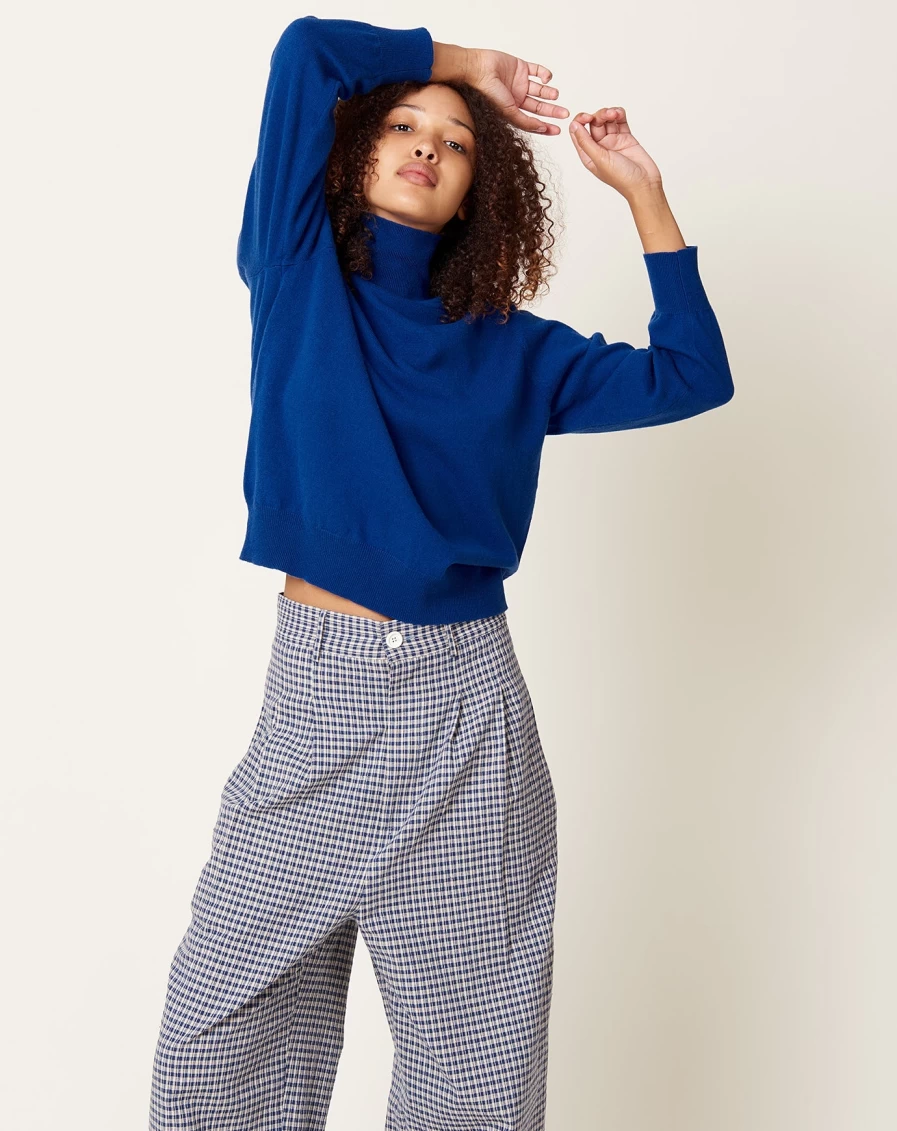 Demylee Nansen Danish Blue Turtleneck Sweater for Women