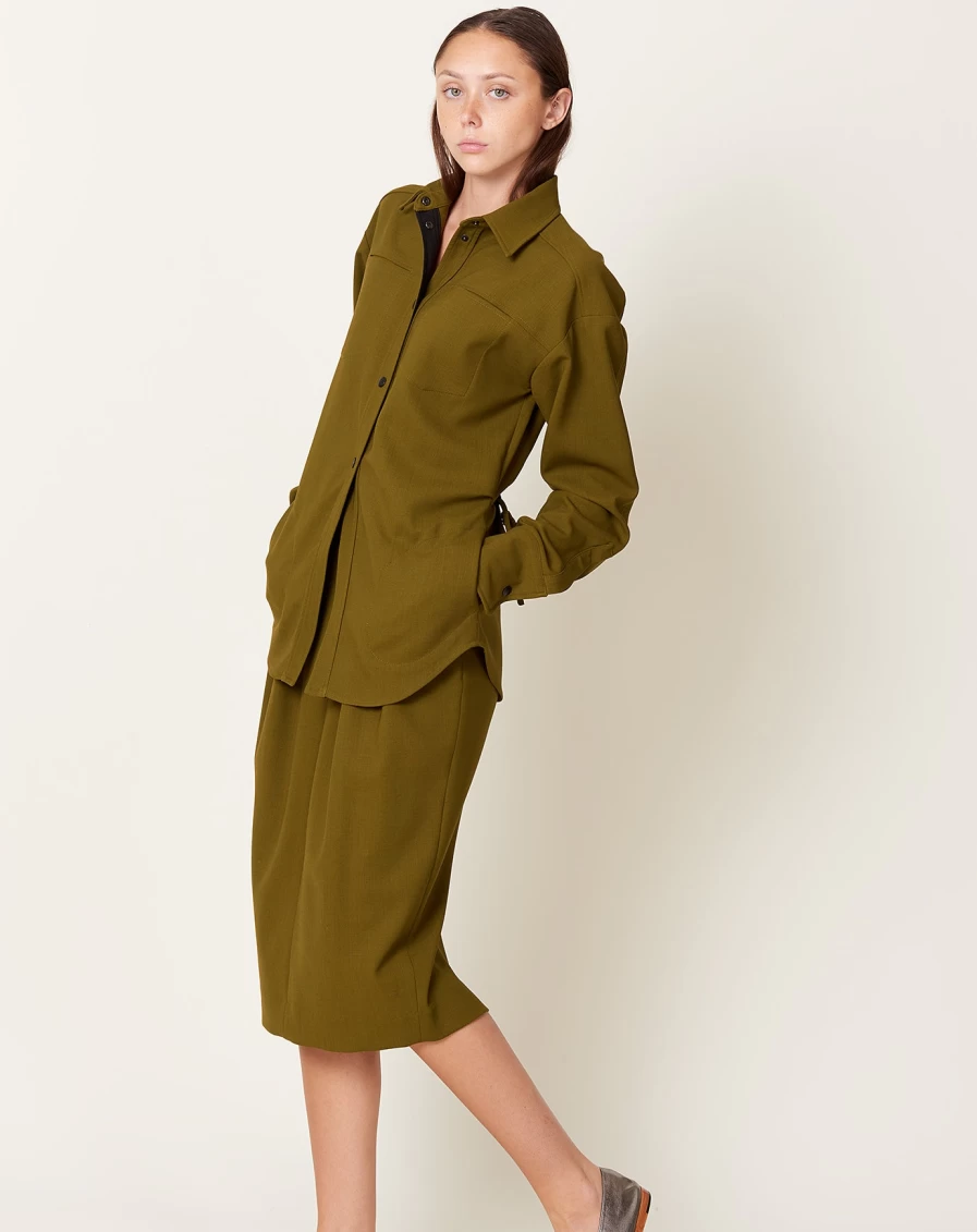 Rachel Comey Olive Green Gries Shirt - Stylish Women's Top