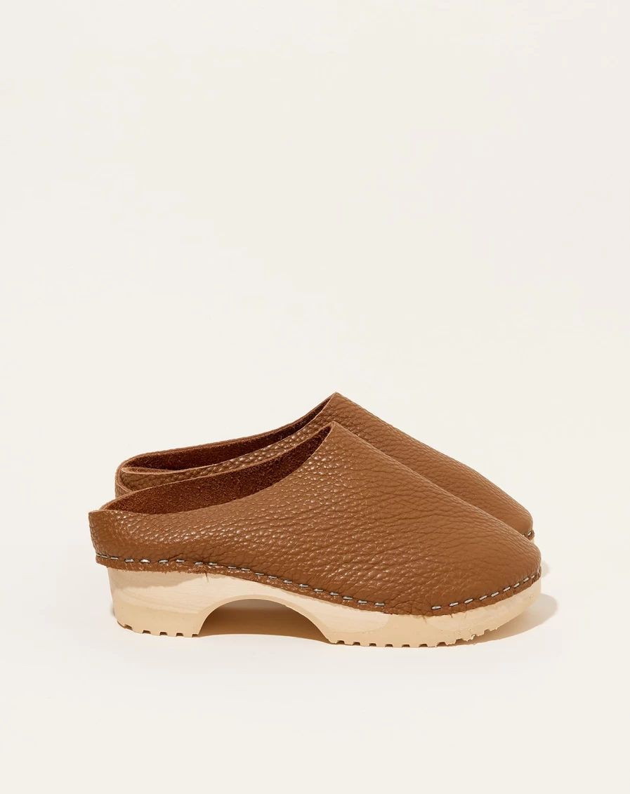 Rosa Moda Leo Brown Clog Shoes - Comfortable Slip-On Wooden Sole