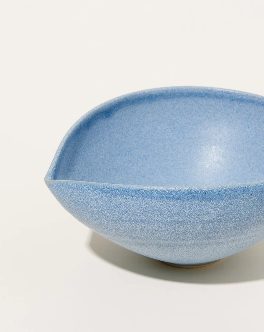 Monohanako Medium Blue Almond Bowl – Handmade Ceramic Jeans-Inspired Design