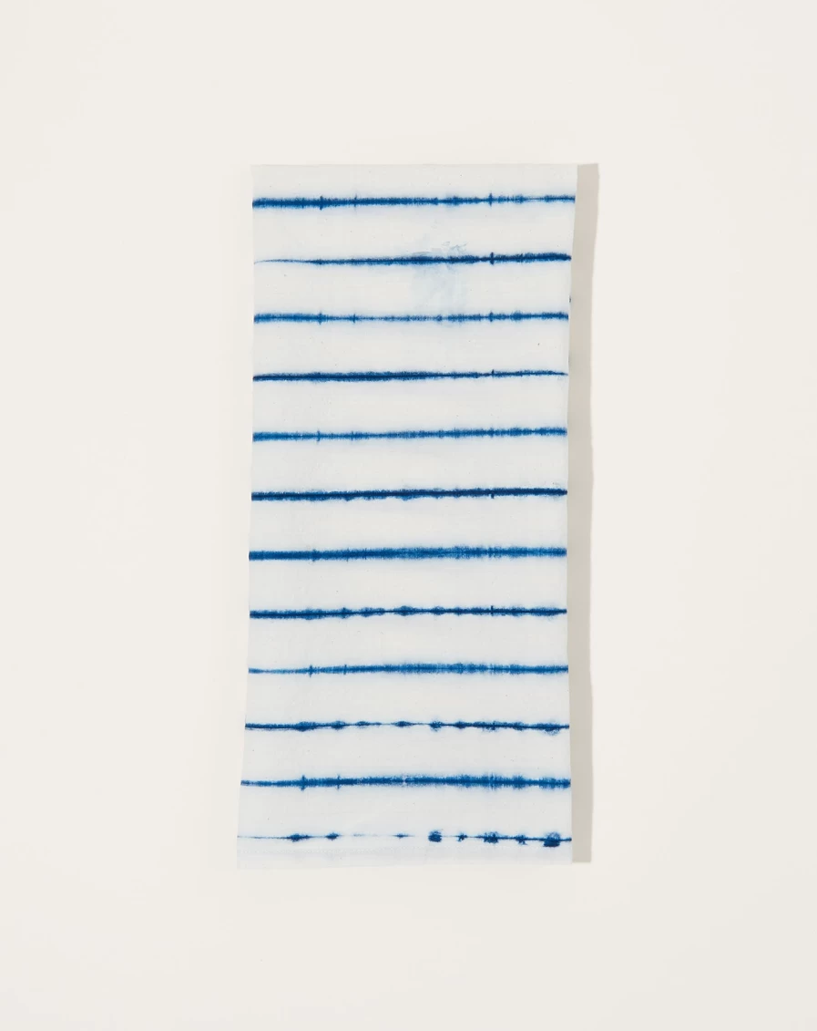 Auntie Oti Indigo Blot Tea Towel - Handmade Cotton Kitchen Towel with Unique Dye Pattern