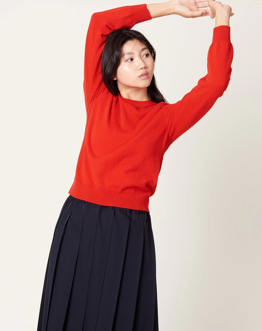 Comme des Garcons Red Cashmere Crewneck Sweater Jersey Knit Women's/Men's Pullover
