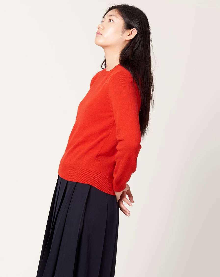 Comme des Garcons Red Cashmere Crewneck Sweater Jersey Knit Women's/Men's Pullover