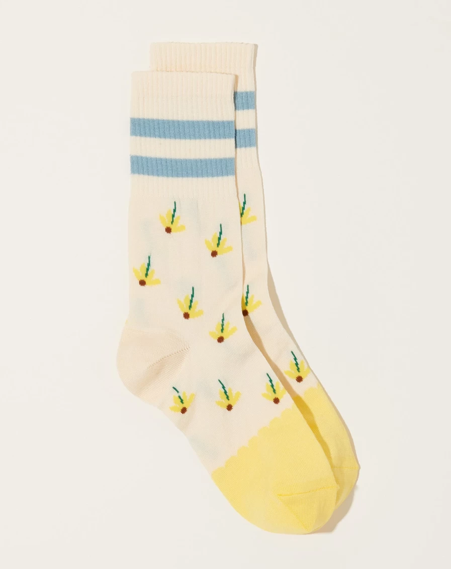 Exquisite J Women's White Daisy Floral Ankle Socks - Soft Cotton Casual Crew Socks