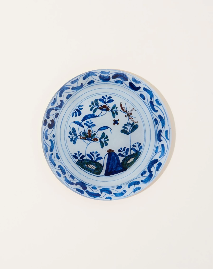 John Derian Delft Blue #6 8-Inch Round Decorative Plate