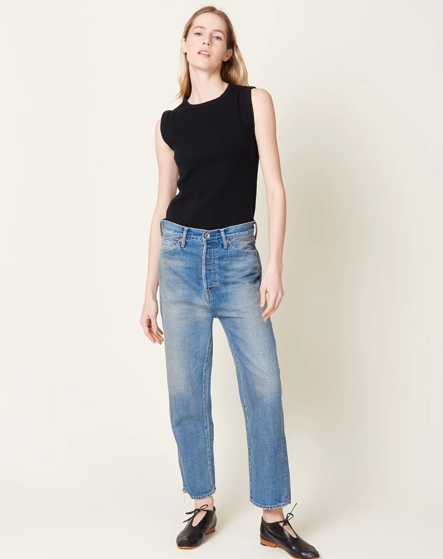 Chimala Vintage Selvedge Denim Wide Tapered Jeans for Men - Classic Raw Wide Leg Trousers