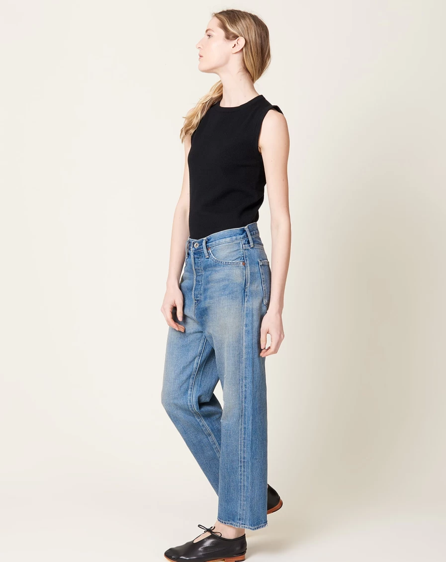 Chimala Vintage Selvedge Denim Wide Tapered Jeans for Men - Classic Raw Wide Leg Trousers