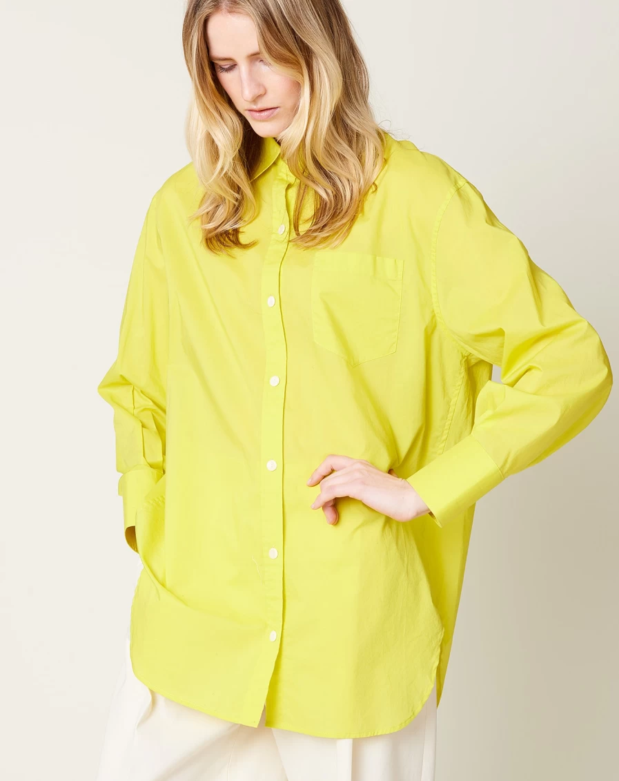 Maria McManus Oversized Acid Yellow Tunic Shirt - Women's Long Loose Fit Blouse