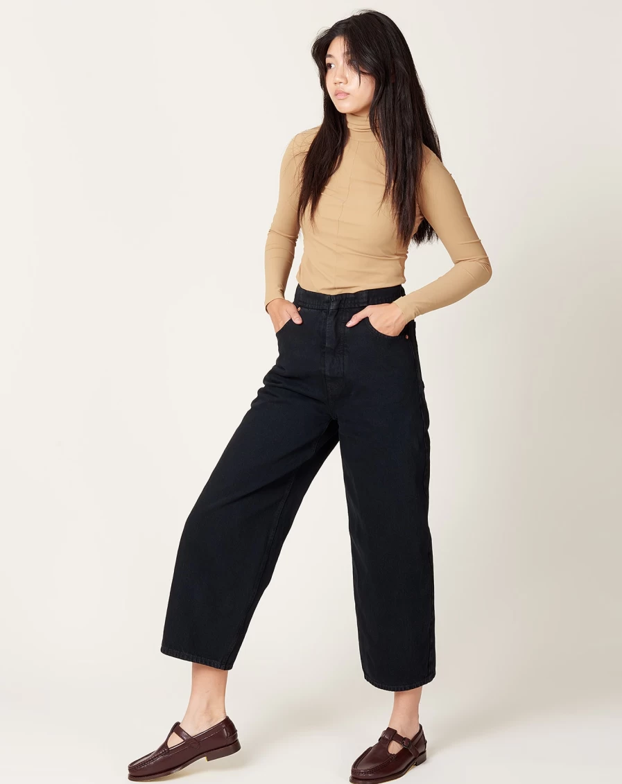 MM6 High Waist Black Jeans for Women - Slim Fit Stretch Denim Pants