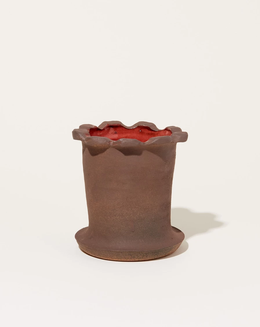 Emberken Handcrafted Raspberry Truffle Ceramic Vase - Elegant Home Decor Gift