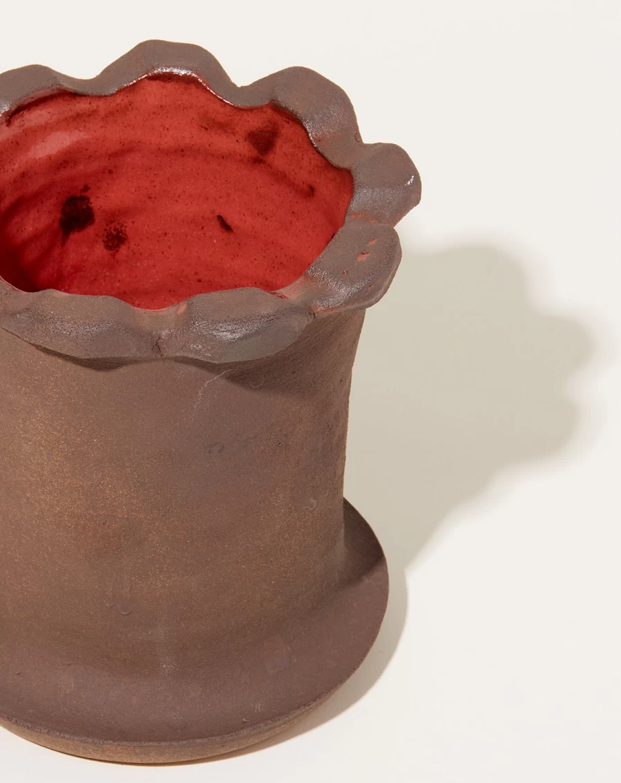 Emberken Handcrafted Raspberry Truffle Ceramic Vase - Elegant Home Decor Gift