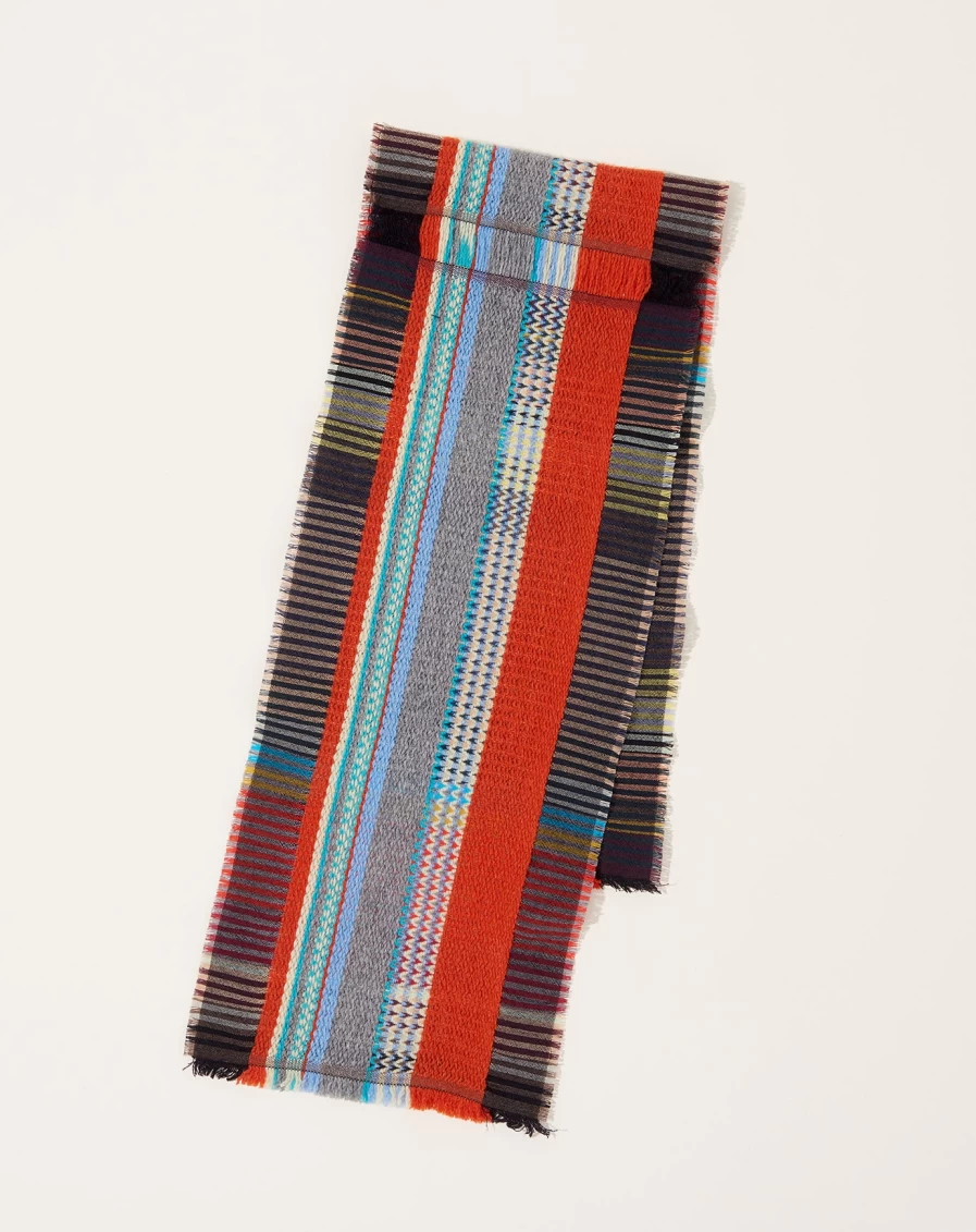 Wallace Sewell Euclid Brick Red Wool Check Scarf