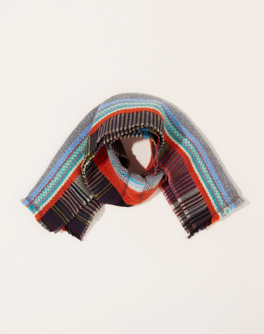 Wallace Sewell Euclid Brick Red Wool Check Scarf