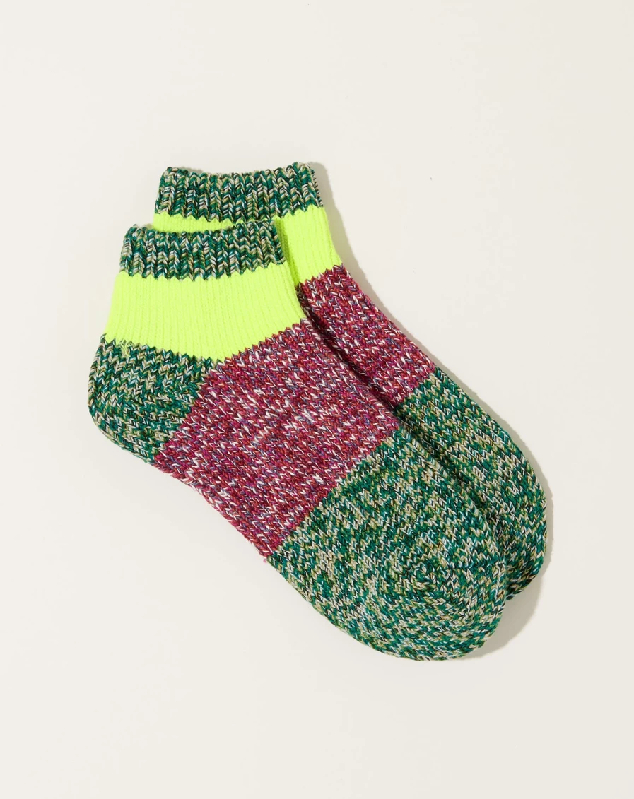 Kapital Gogh Grandrell Green Ankle Socks - 56 Yarns Artistic Design