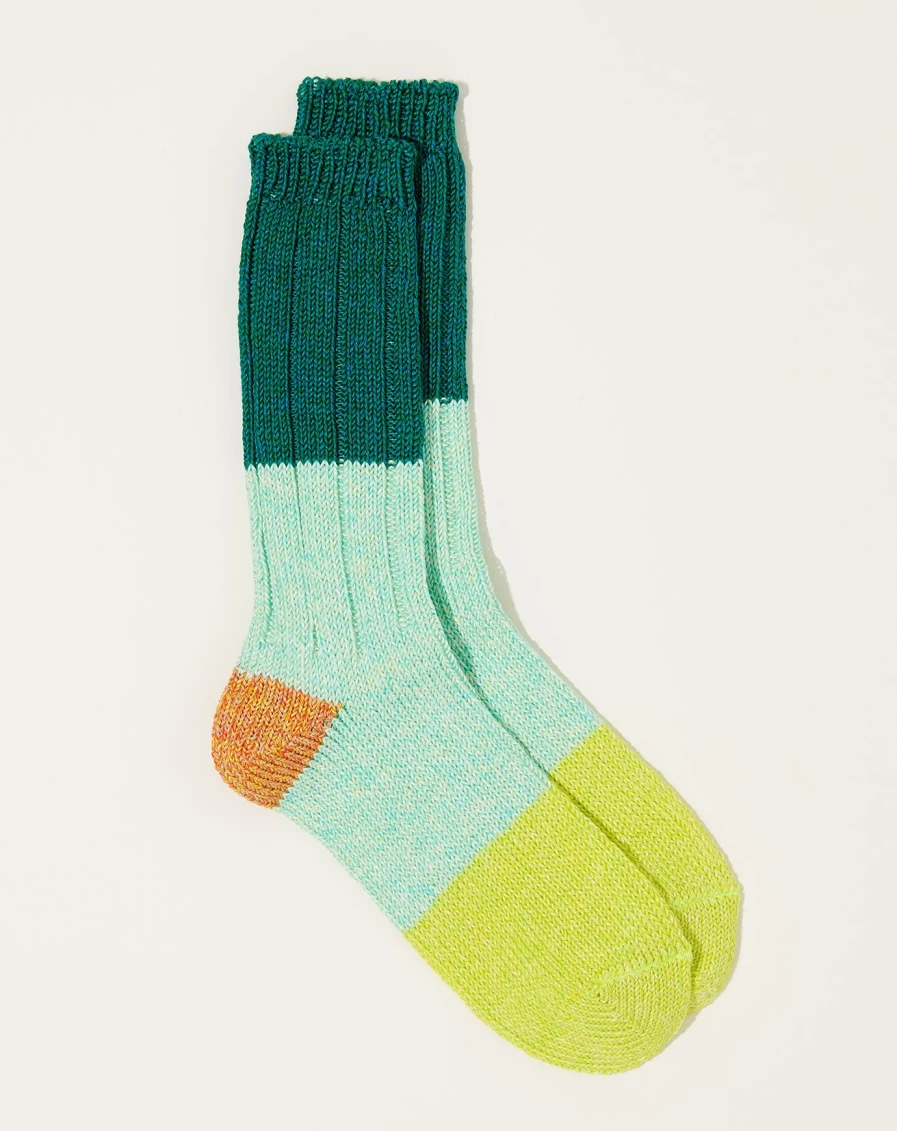 Kapital 56 Yarns Linen Grandrelle Socks - Green Color, Premium Quality Men's & Women's Fashion Socks