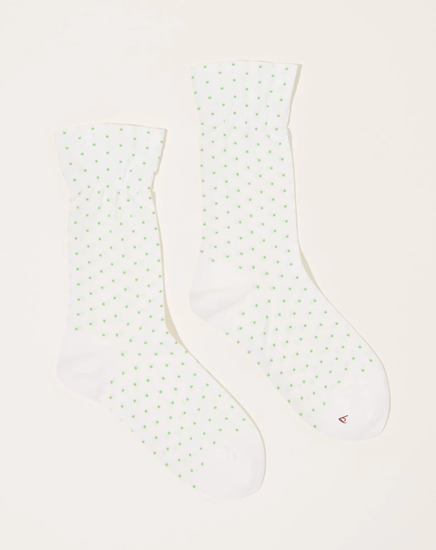 Babaco White Pin Dot Socks - Stylish and Comfortable Dot Pattern Ankle Socks