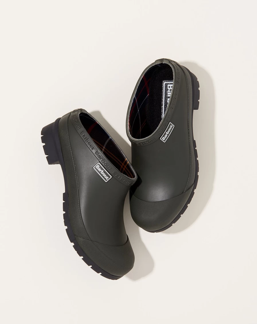 Barbour Quinn Olive Clog - Comfortable Slip-On Shoes for Men & Women