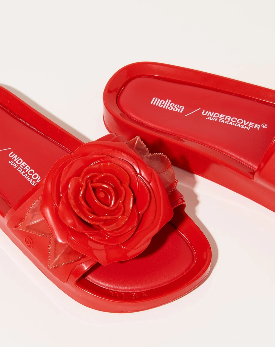 Melissa x Undercover Spike Beach Slides - Red Summer Sandals