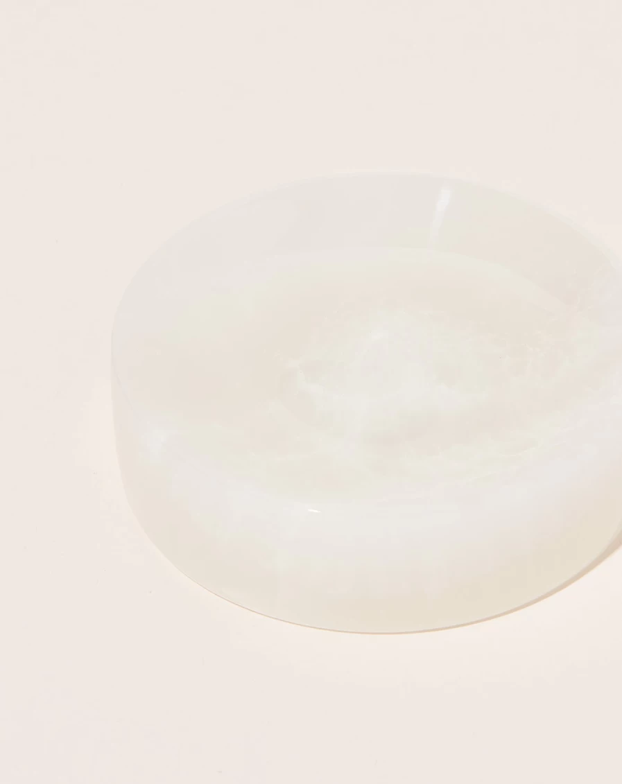 Binu Binu White Onyx Incense Holder - Handcrafted Stone Aromatherapy Burner for Sticks & Cones