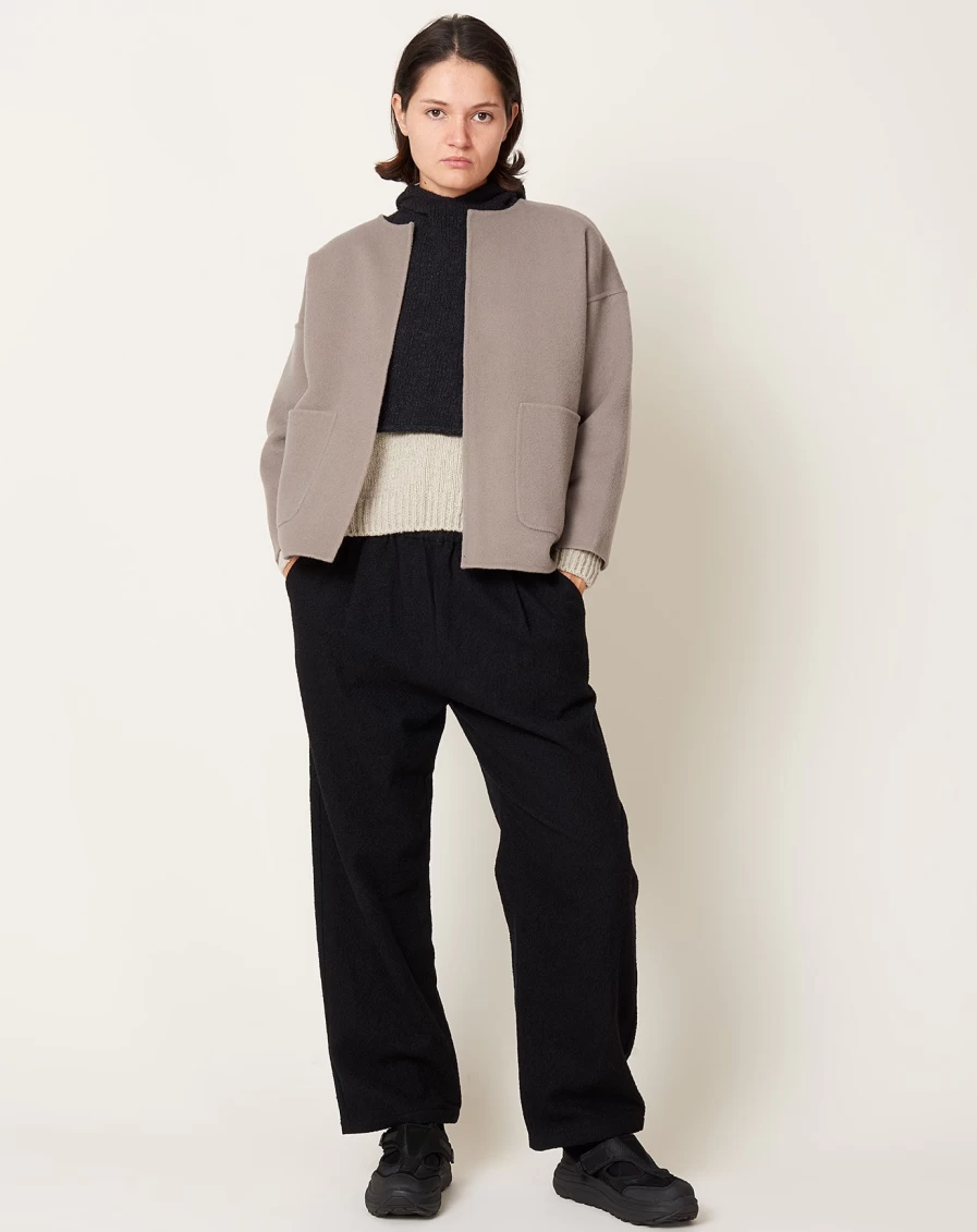 "Eva Mocha Short Coat by EVAM EVA – Stylish Women's Outerwear"