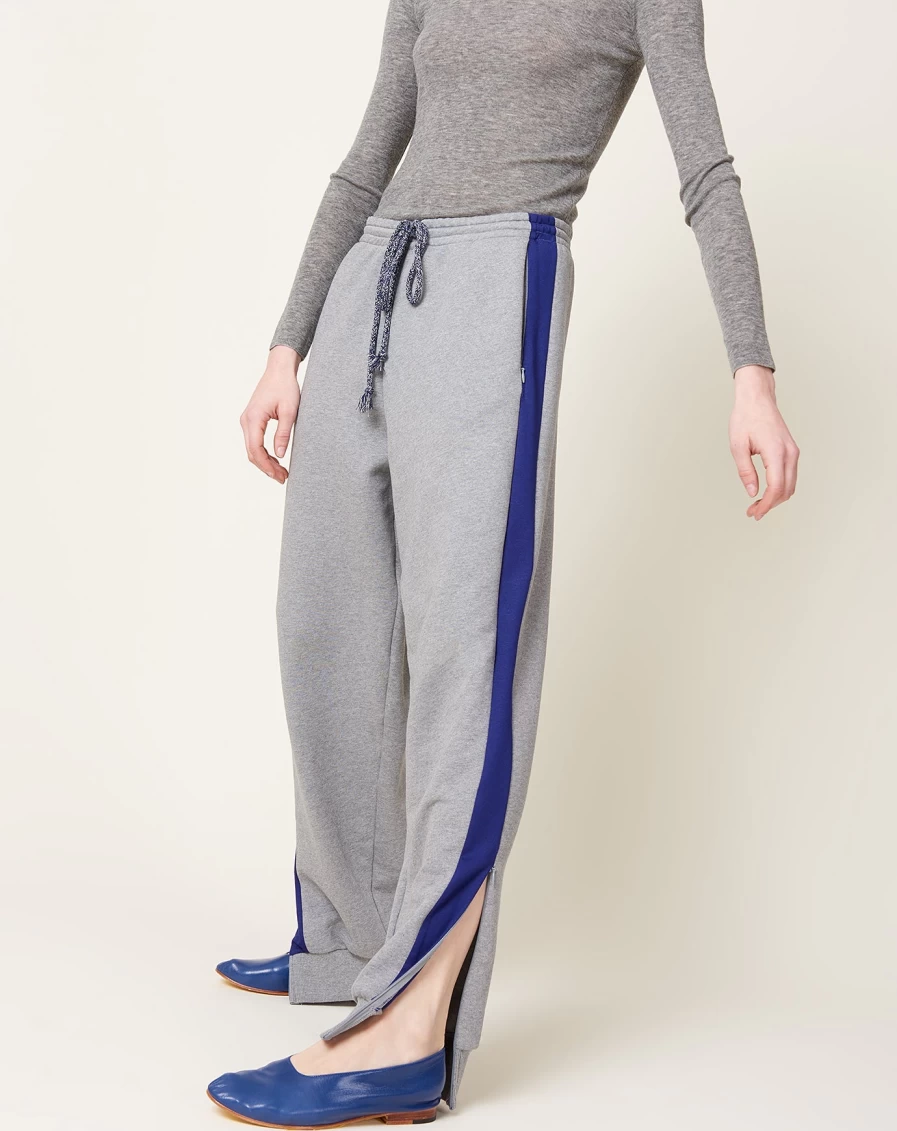 6397 Men's Heather Grey Striped Sweatpants - Comfortable Casual Joggers