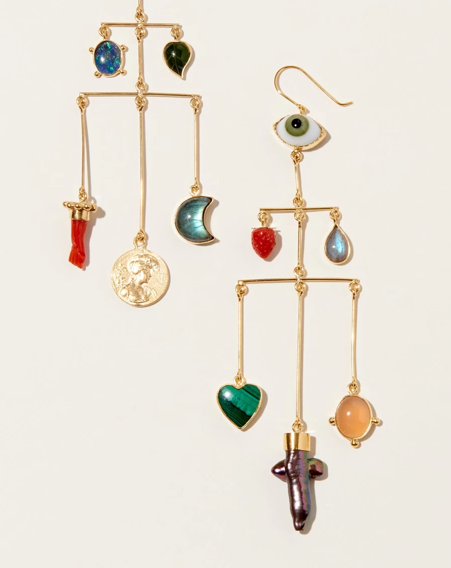 "Grainne Morton Handcrafted Pyramid Drop Earrings – Unique Bohemian Jewelry Design"
