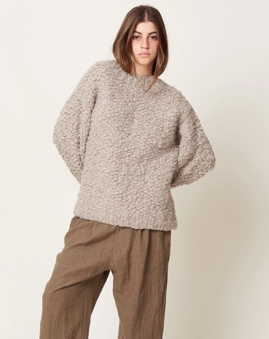 Lauren Manoogian Handknit Granite Matta Crewneck Sweater