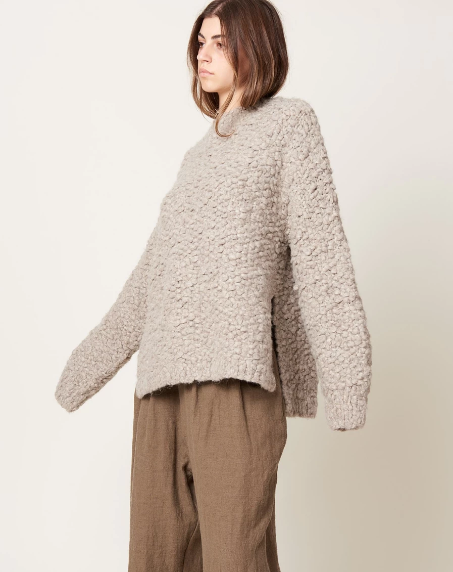 Lauren Manoogian Handknit Granite Matta Crewneck Sweater